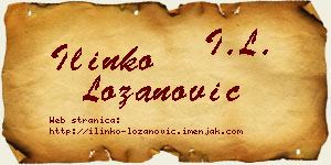 Ilinko Lozanović vizit kartica